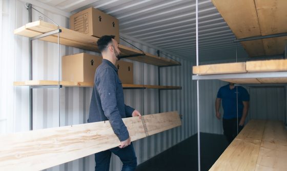 Add shelving to your Shipping Container