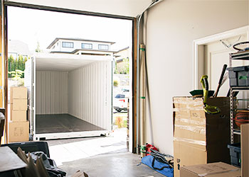 Storage container in driveway - BigSteelBox storage containers