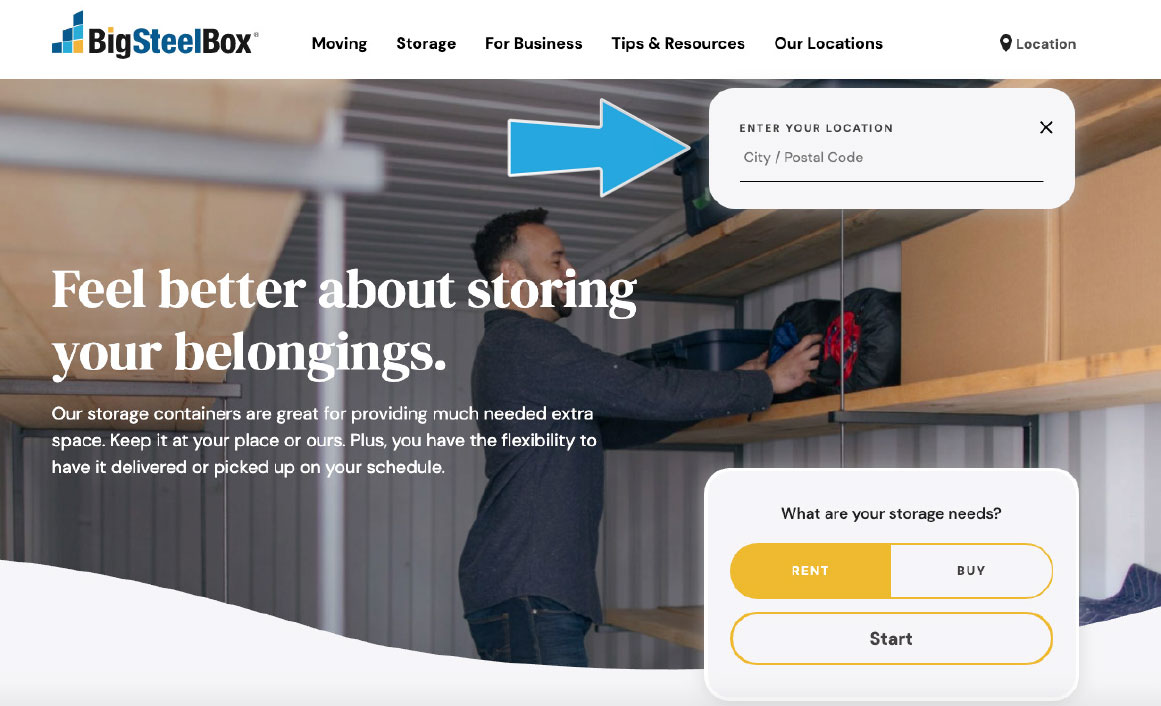 BigSteelBox storage website