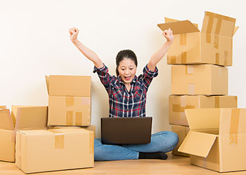 Woman happy to save money on her move
