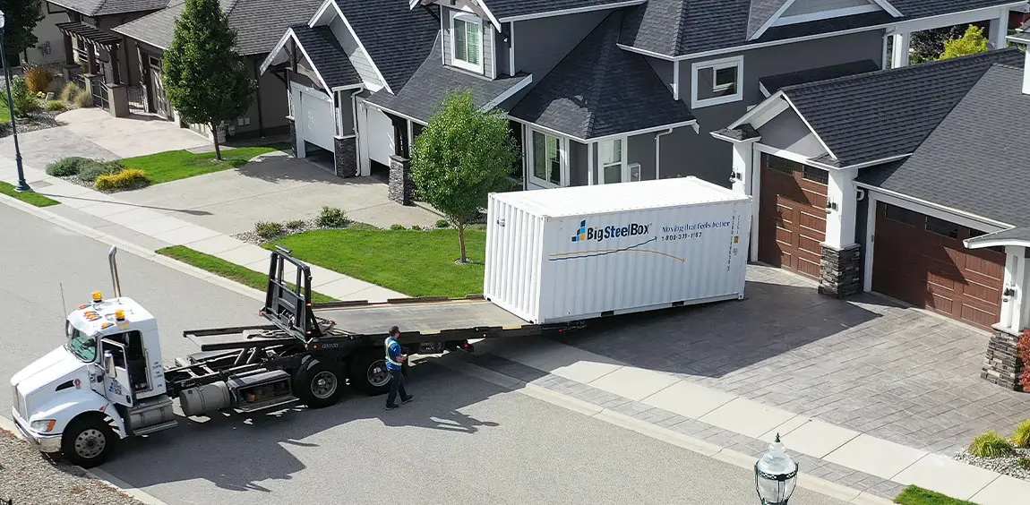 BigSteelBox moving container delivered to a home