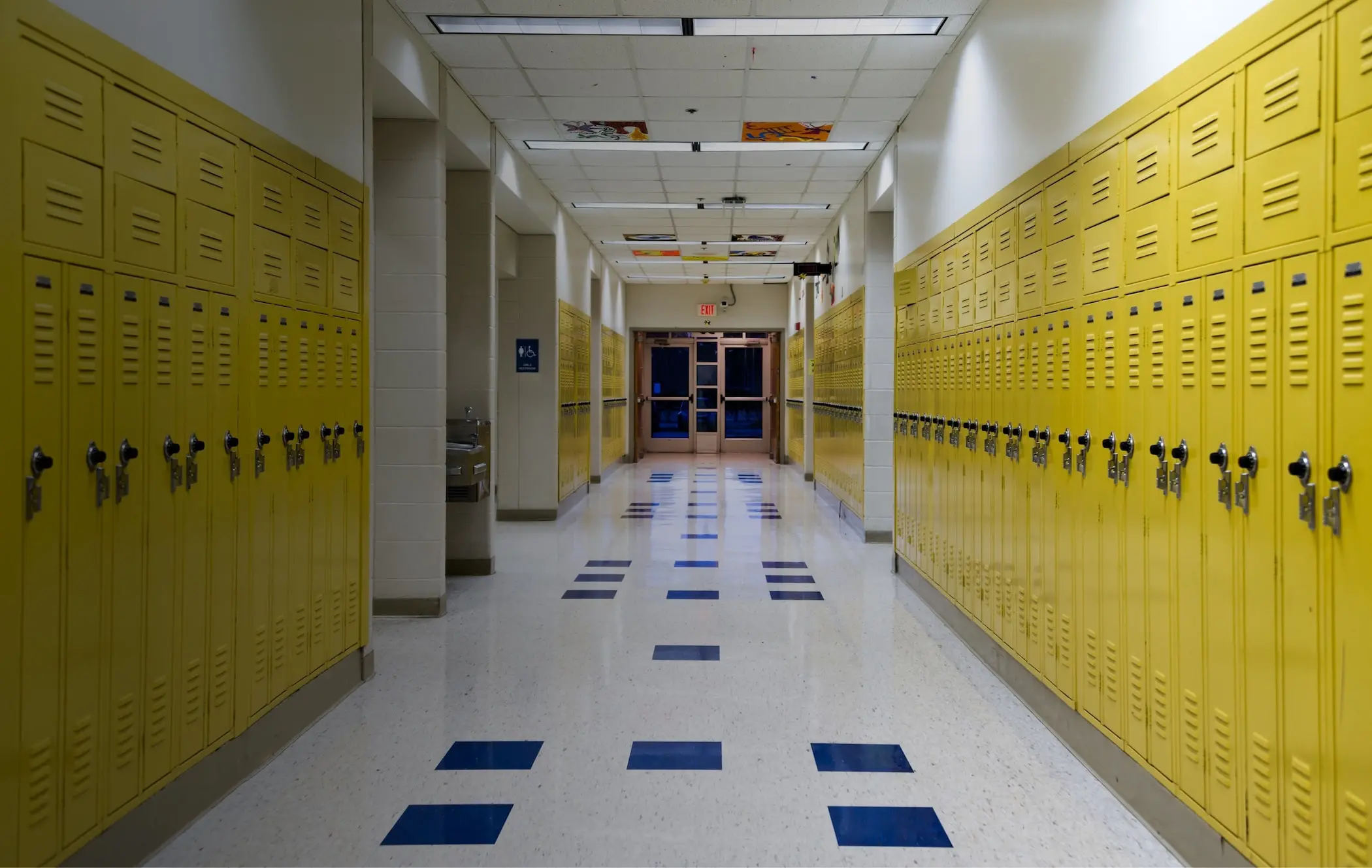 School hallway - BigSteelBox storage solutions for schools and institutions